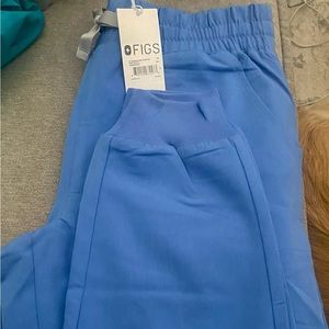 FIGS. Ceil blue high waisted Zamora joggers. Never worn. NWT
